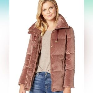 Cole Haan down velvet puffer coat XS